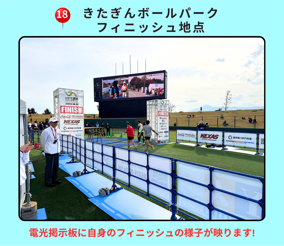 きたぎんボールパーク：フィニッシュ地点